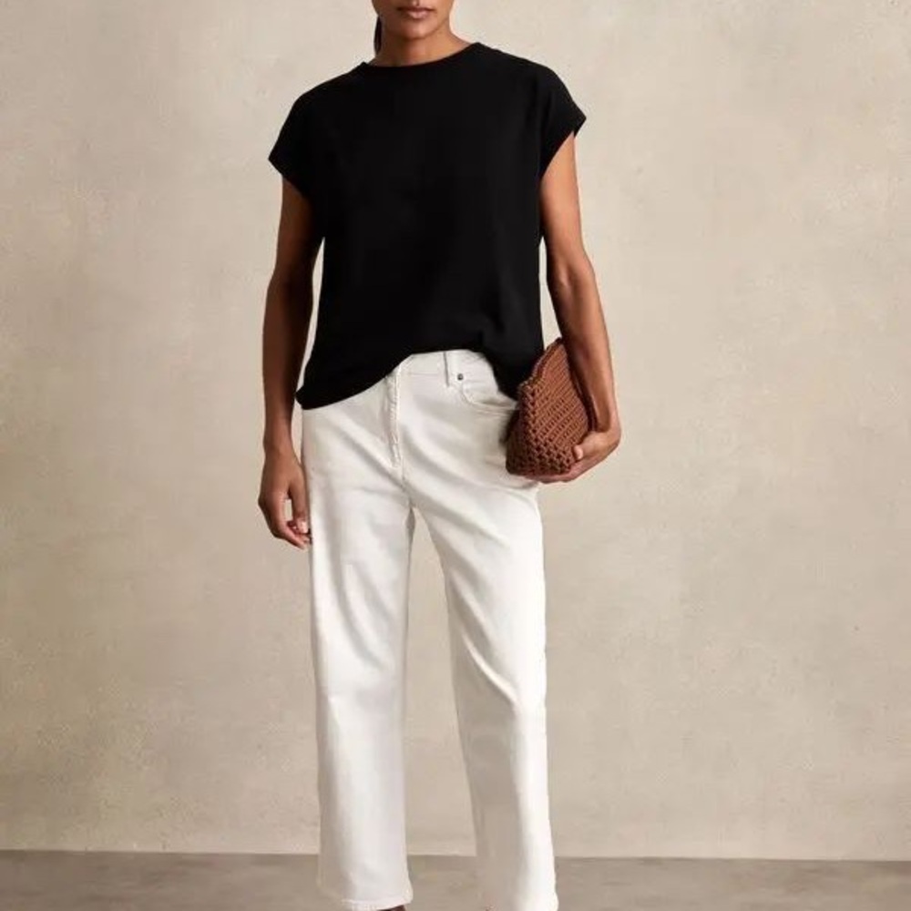 Black Scoop-Neck Blouse